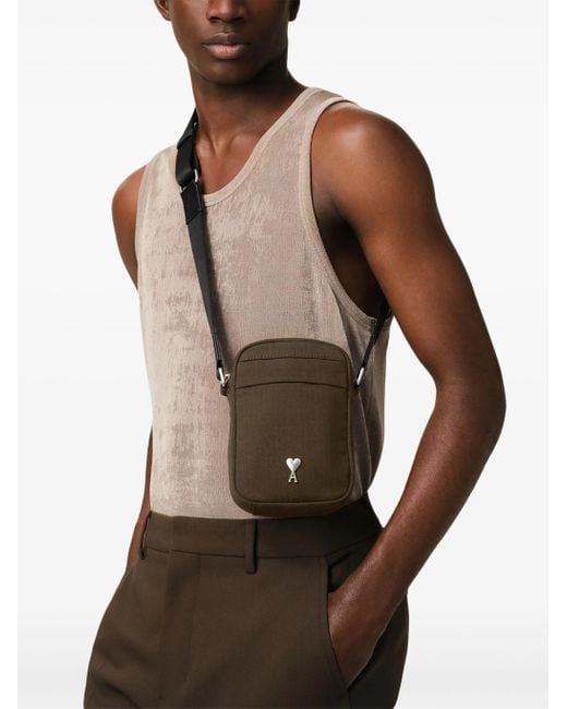 AMI Brown Nylon kleiner ADC Cross Pock Bag