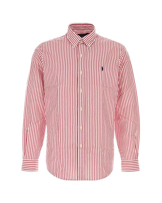 Polo Ralph Lauren Pink Embroidered Cotton Shirt for men