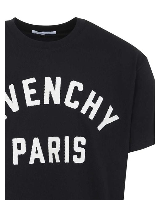 Givenchy Black T Shirt With Embroidered Logo