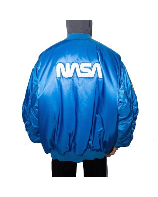 Balenciaga Multi Patch NASA Bomberjacke in Blue für Herren