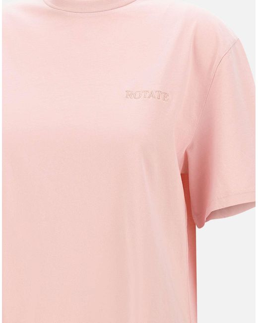 ROTATE BIRGER CHRISTENSEN Roteer Birger Christensen Roze Oversized Katoenen T -shirt in het Pink