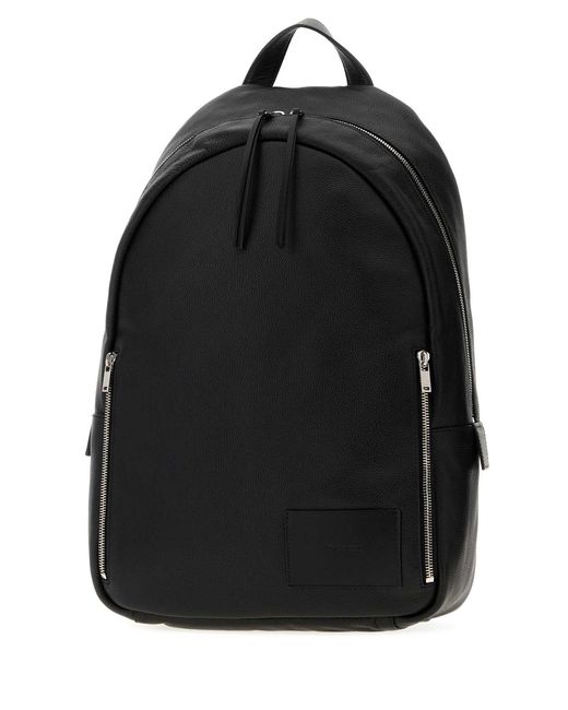Jil Sander Black Leather Backpack for men