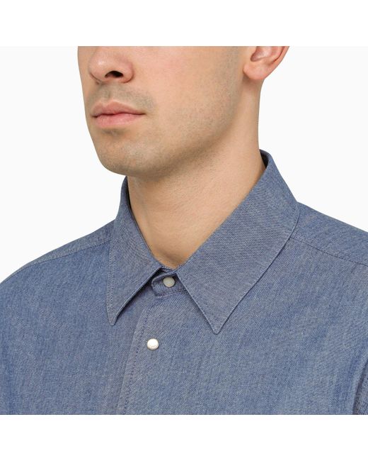 Loro Piana Blue Light Cotton Shirt for men