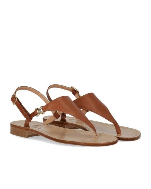 Paolo Ferrara Brown Thong Sandal