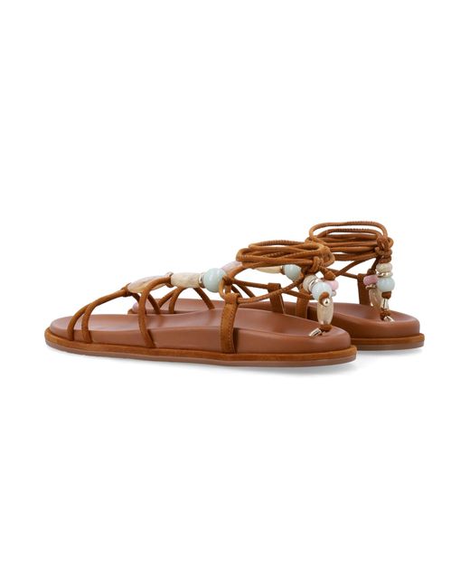 Stuart Weitzman Brown Suede Majorca Wrap Sandals Upper