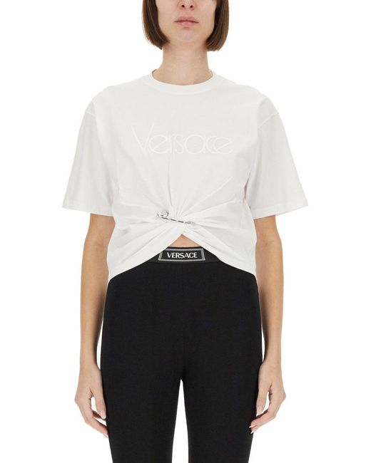 Versace White "1978 Re Edition Safety Pin" T Shirt for men