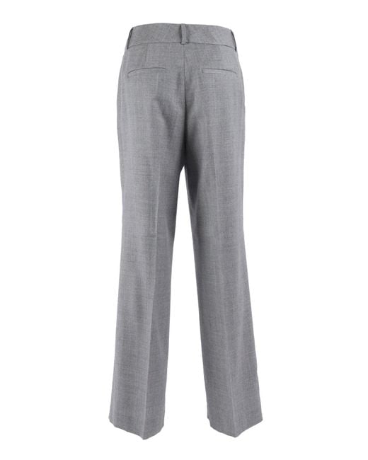 Peserico Gray Straight-Leg Trousers With Mid-Rise Waist
