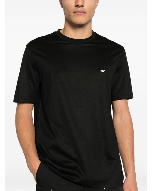 Emporio Armani Black Cotton Blend T-Shirt for men