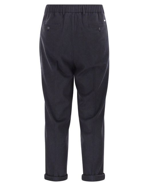 Herno Blue Cashmere And Silk Trousers for men