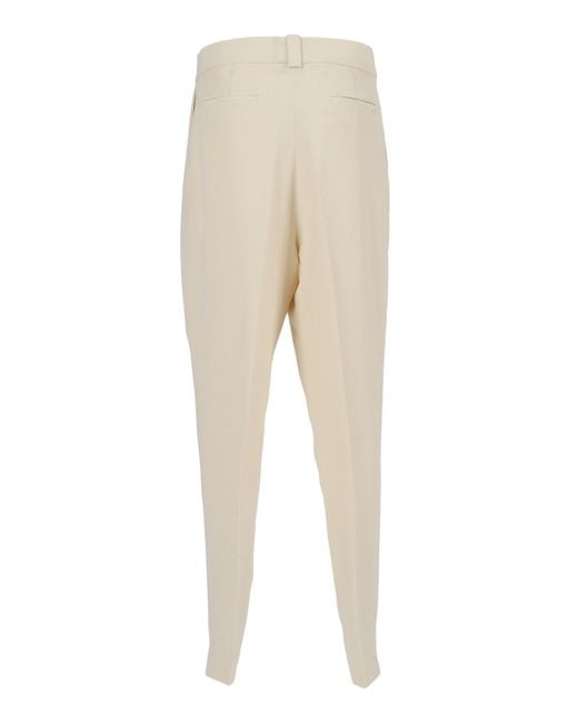 Fabiana Filippi Natural Burro Cady Pleated Trousers