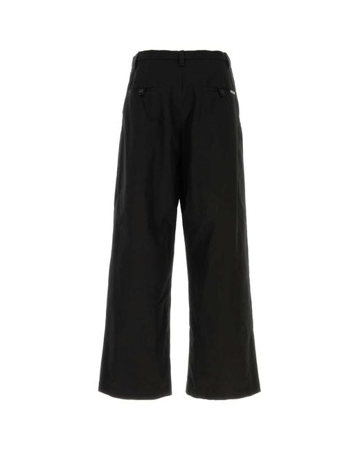 Balenciaga Black Cotton Wide-leg Pant for men