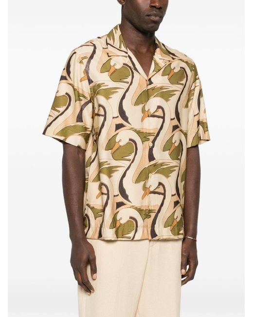 Paul Smith Natural Printed Shirt for men