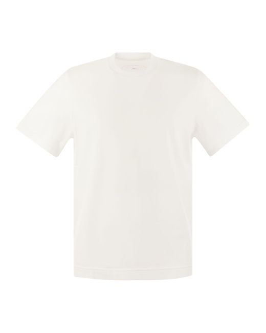 Fedeli White Short Sleeved Cotton T Shirt