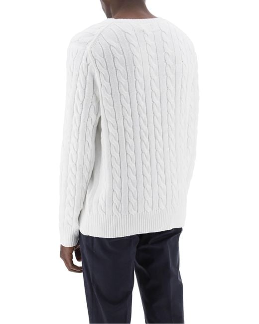 Suéter de punto de algodón de Polo Ralph Lauren de hombre de color White