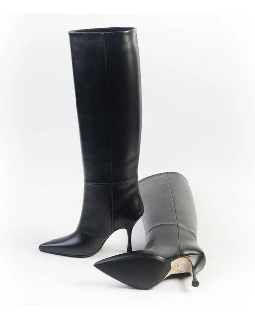 Anna F. Black Leather Boot