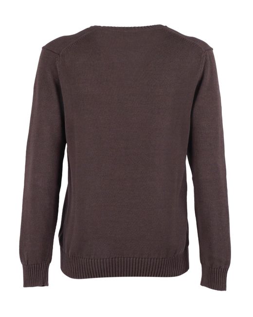SLOWEAR ZANONE Brown Crew Neck Sweater Linen Cotton Crewneck for men