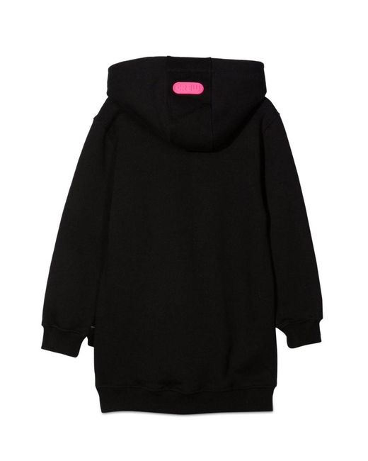Gcds Black Oversize Hoodie Girl