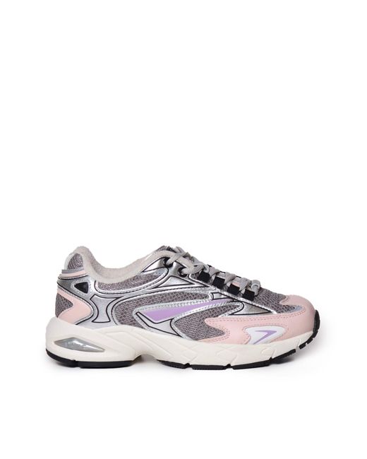 Date Datum. Mesh Rubberen Sneakers In Lila, Roze En Grijs in het White