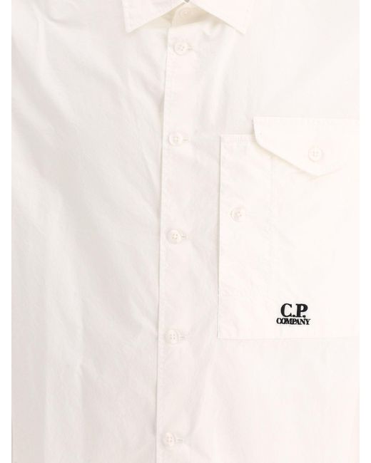 C.P. Chemise d'entreprise avec logo brodé C P Company pour homme en coloris White