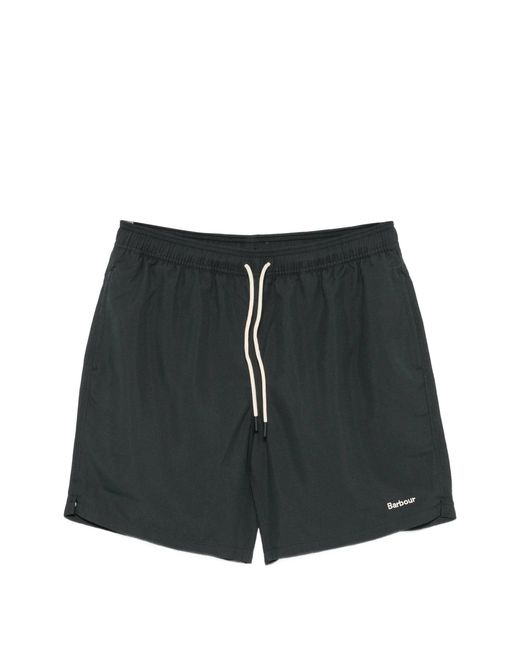 Barbour Black "Staple Logo 7" Swim Short"