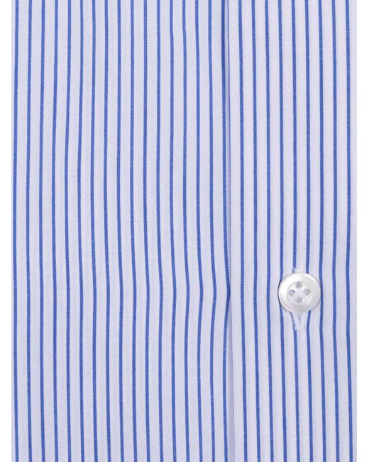 MAZZARELLI CAMICIE Blue Striped Cotton Shirt Style Slim Fit for men