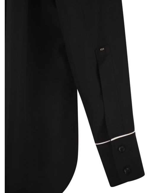 Sportmax Black Spxcocco – Fluid Viscose Shirt With Contrast Piping