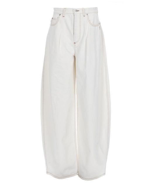 Jacquemus White Jeans "Ovalo"