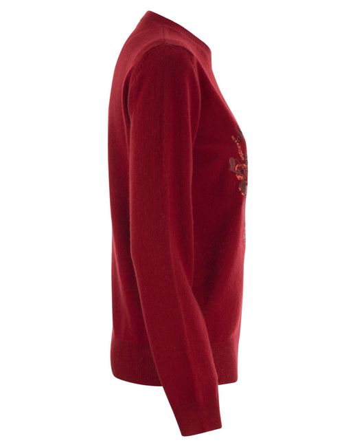 Bari lana e maglione cashmere con ricamo di Max Mara in Red