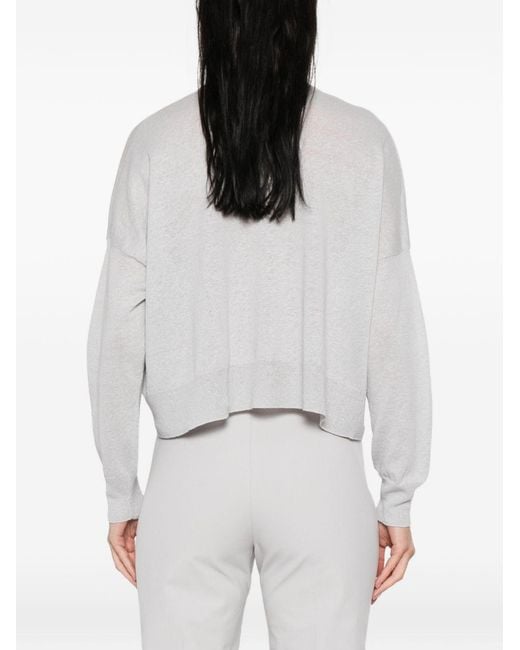Base London White Linen And Cotton Blend Cardigan