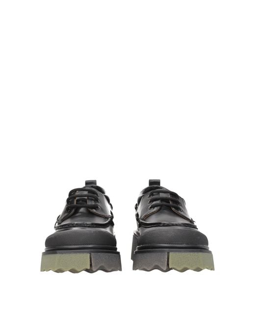 Off-White c/o Virgil Abloh Black Derby Uomo Pelle Nero/Verde Militare for men