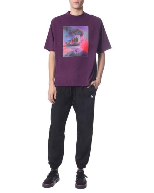 Marcelo Burlon Blue Jogging Pants for men