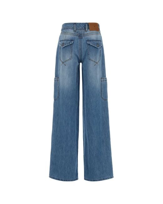 Ermanno Scervino Blue Denim Cargo Jeans