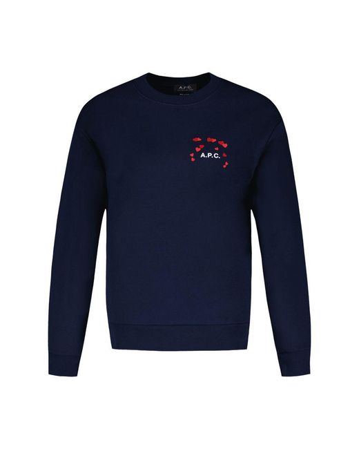 Valentin Sweat Azul de algodón A.P.C. de color Blue
