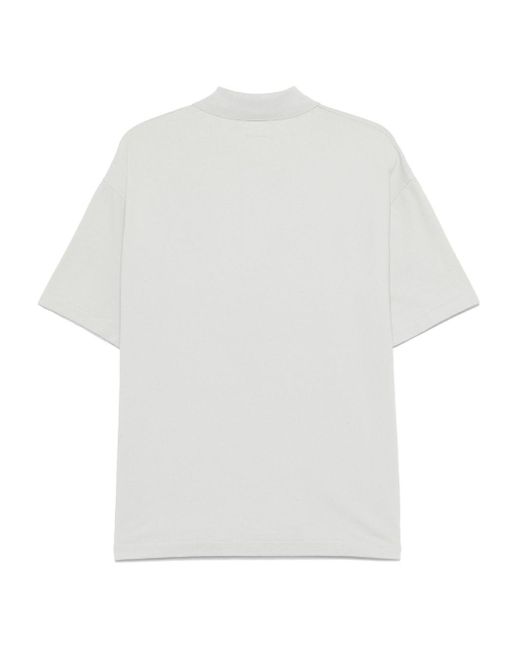 C P Company White Logo Cotton Polo Shirt for men