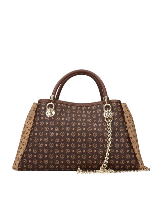 Pollini Brown Borse A Mano Donna Pvc Marrone