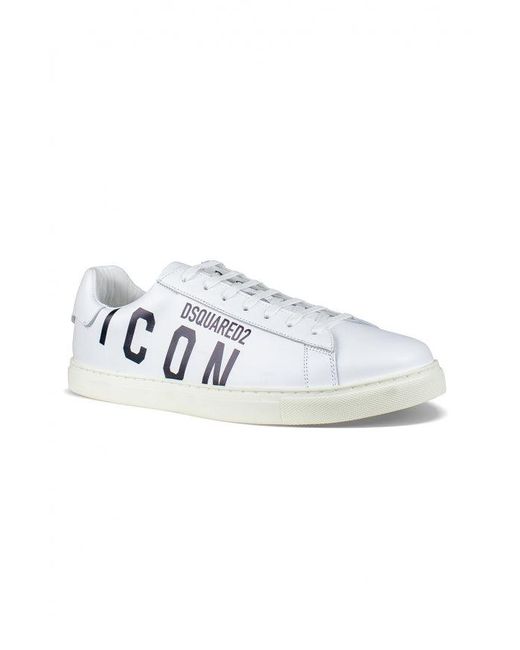 DSquared² White Leather Sneakers With Iconic Logo Detail