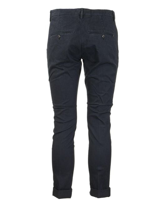 Dondup Blue Gaubert Slim Fit Gabardine Trousers