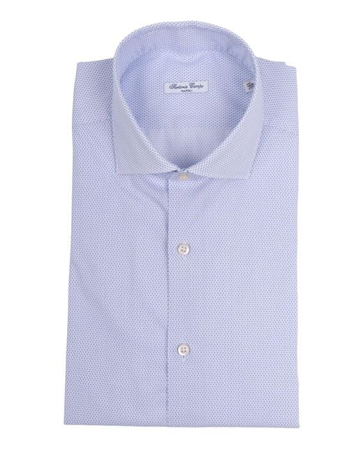 SARTORIA DEL CAMPO-SONRISA Blue Shirt Cotton for men