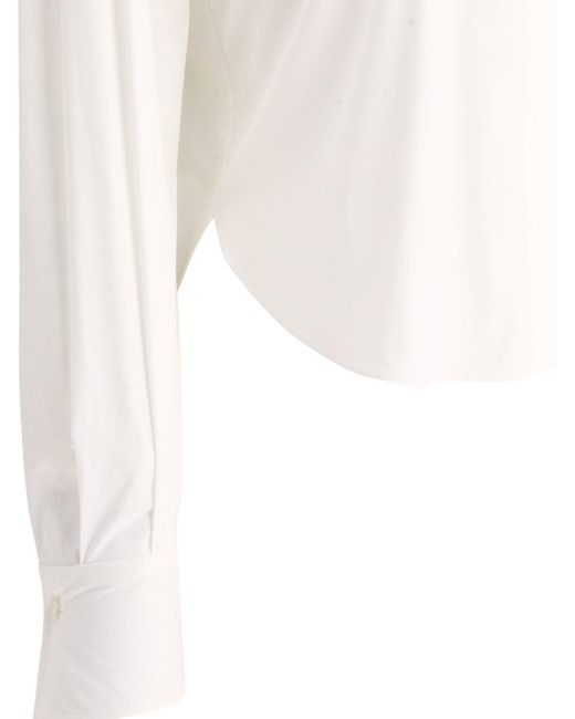 Brunello Cucinelli White Bandkragenhemd