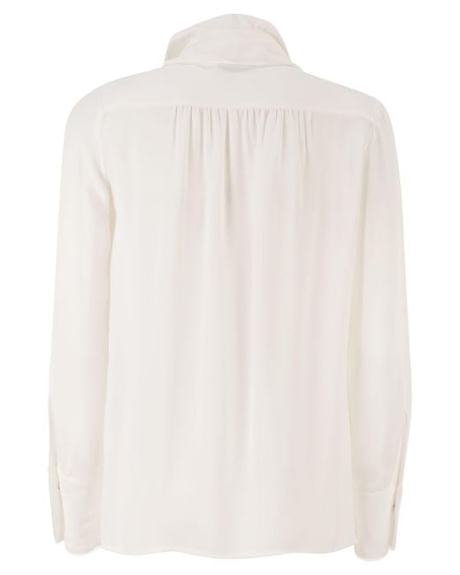 Elisabetta Franchi White Viscose Georgette Shirt With Sash