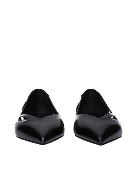 Prada Black Ballerine Donna Pelle Nero