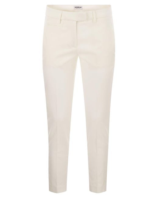 Perfect Slim Fit Stretch Pantaloni di Dondup in White