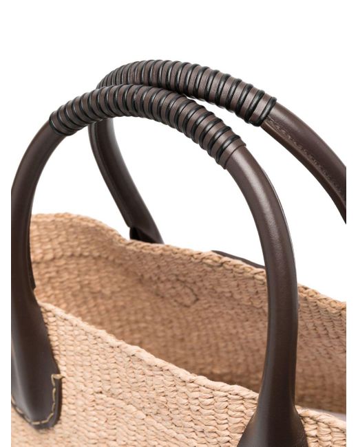 【送料&関税込】Raffia Large Palma ChloAC X Eres Shopping Ba CHLOE X ERES Palma Raffia Shopping Bag in Black | Lyst