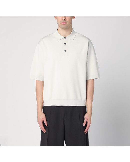 Studio Nicholson White Short Sleeve Ice Color Polo for men