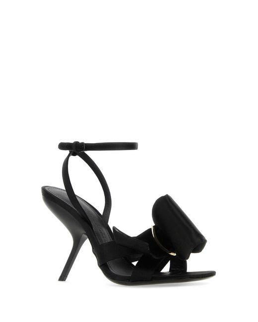 Ferragamo Black Salvatore Satin Sandals