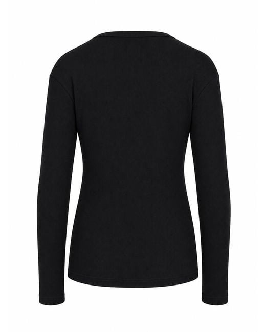 LA ROSE Blue Long Sleeve Ribbed T Shirt