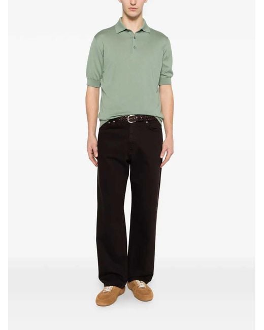 Lardini Green Button-Down Polo for men