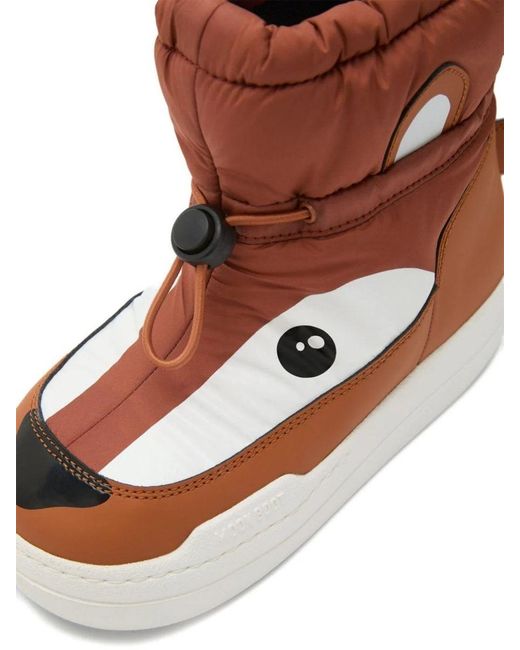 Moon Boot Brown "Jr Park Mid Animal" Boots