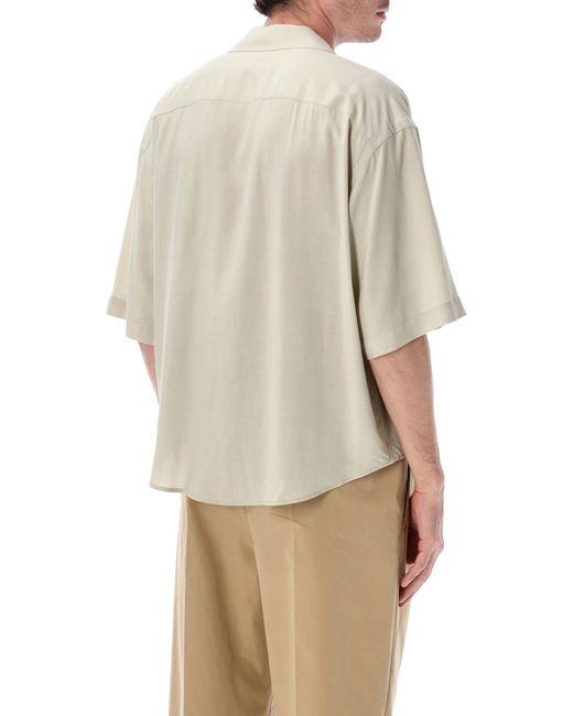 AMI Natural Ami Paris Boxy Short Sleeve Viscose Shirt for men