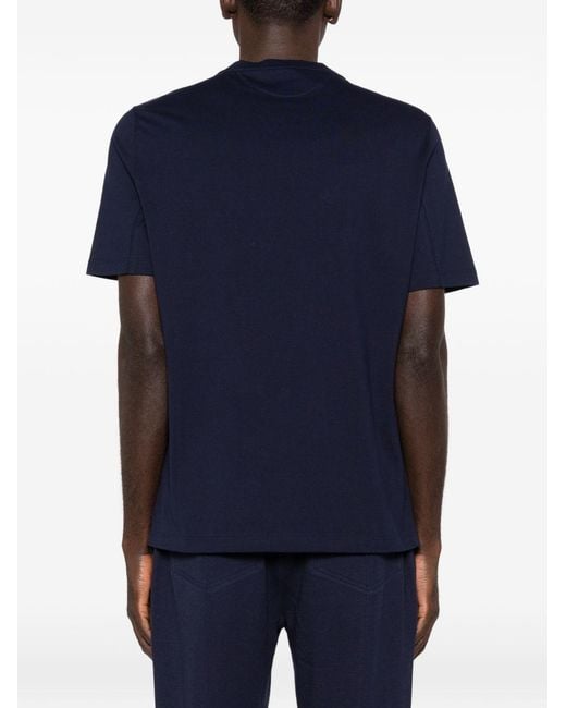 Brunello Cucinelli Blue Crew-Neck T-Shirt for men